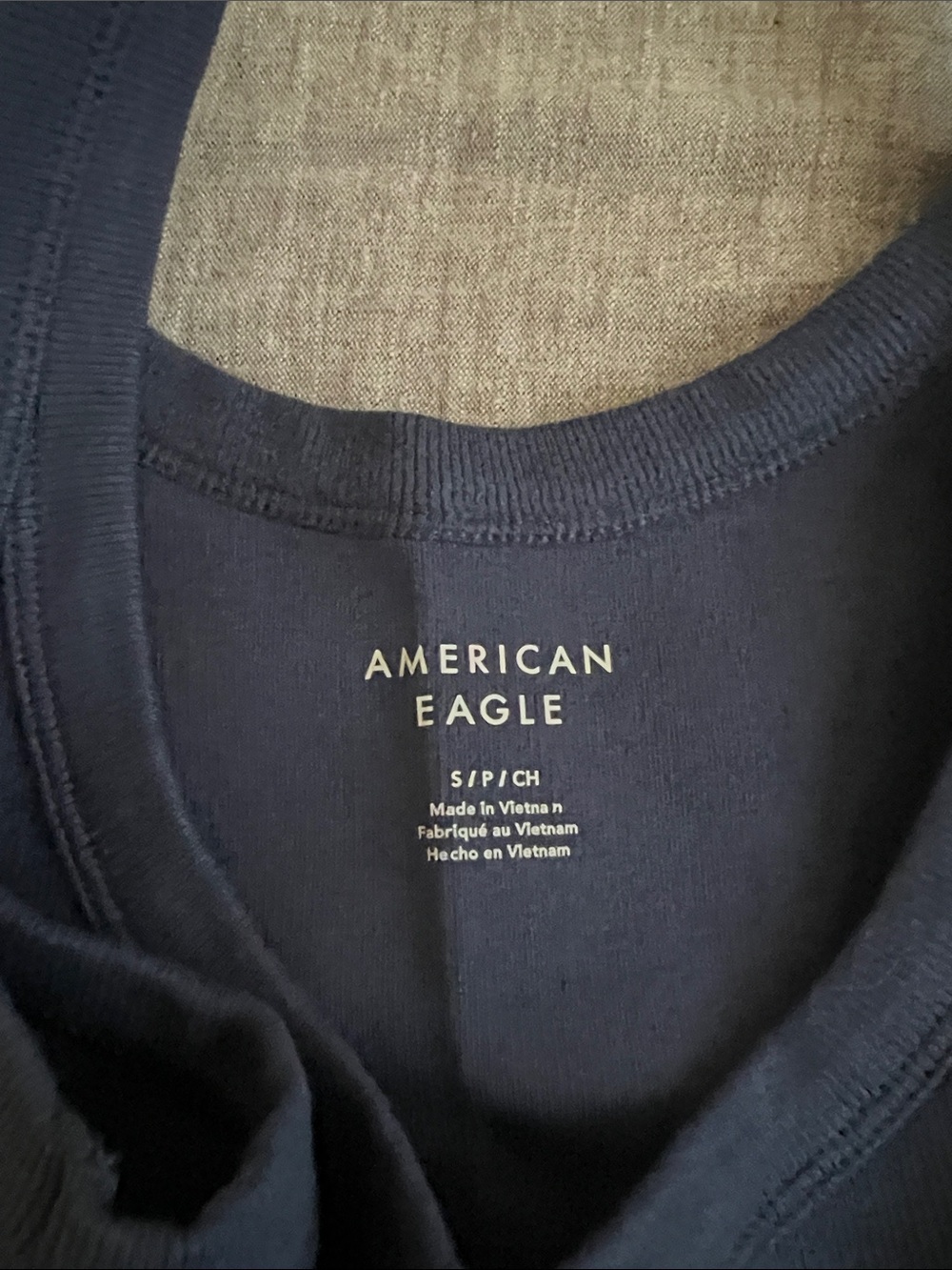 AE Navy Ribbed Tank Top - Picture 5 of 6